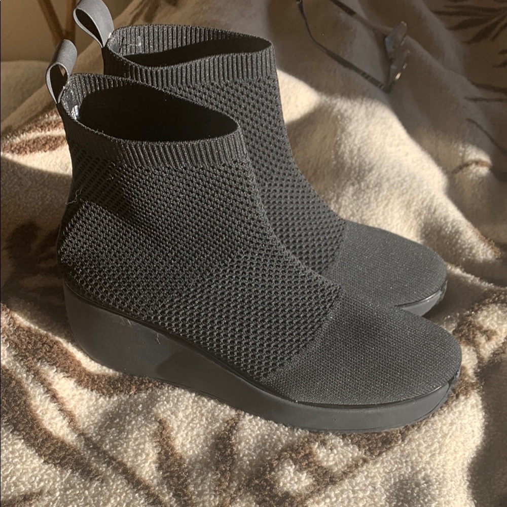 Women's Black Knit Ankle Boots
